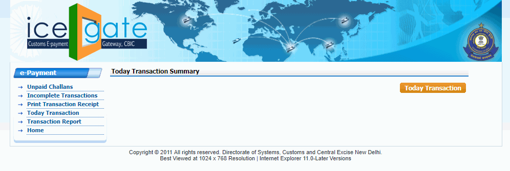 Customs Duty Transaction Details