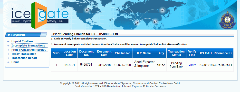 Incomplete Transactions step 1